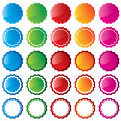 Price tags collection. Rounded corners stars.
