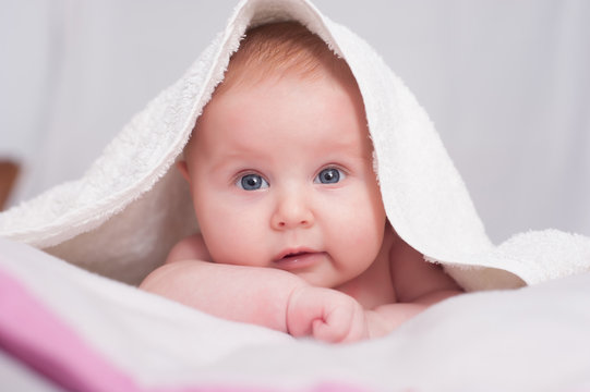 baby with towel