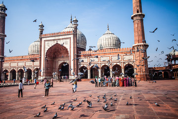 Mosquée Jama Masjid, vieux Delhi, Inde.