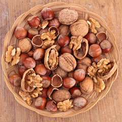 nuts, walnut and hazelnut