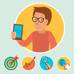 Vector illustration in flat style - manager