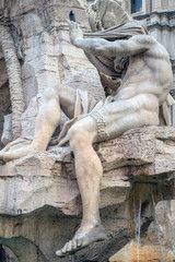 Fototapeta na wymiar Roma, fontana dei Quattro Fiumi (part.)