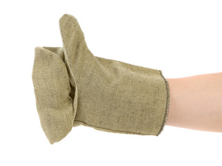 Thumbs up in a working gauntlet