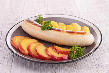 white pudding and apple