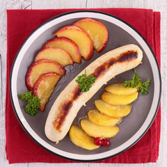 white pudding and apple