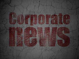 News concept: Corporate News on grunge wall background