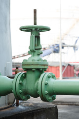 old gate valve open industrial plant