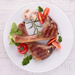 lamb chop and vegetable