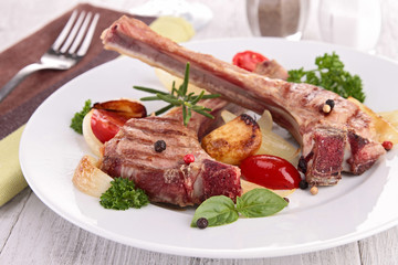 lamb chop and vegetable