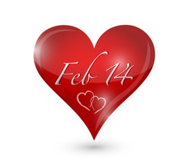 february 14th heart illustration design