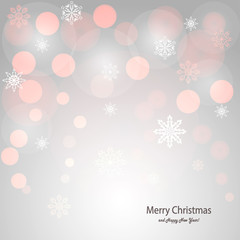 Vector christmas background with pink bokeh