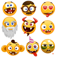 Naklejka premium set of smiling faces