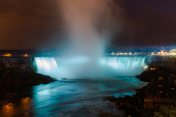 Niagara Falls light show at night