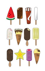 set of mix ice cream