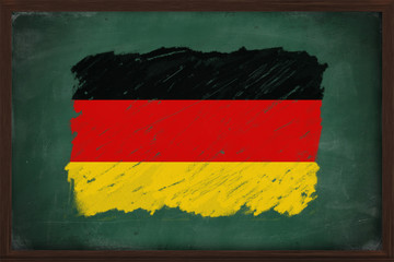 Germany flag painted with chalk on blackboard