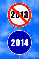 Round sign New Year