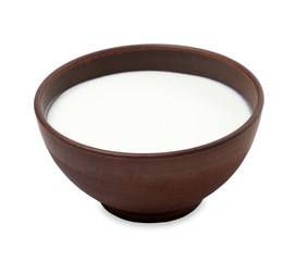 Ceramic bowl with milk