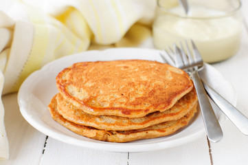 A Stack of Pumpkin Pancakes, copy space for your text