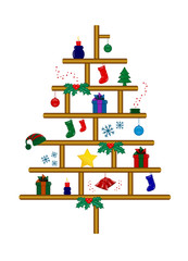 albero e oggetti di natale