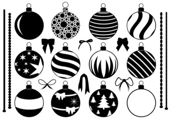 Set of Christmas decorations