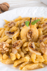 sweet dumplings with pear and brown sugar