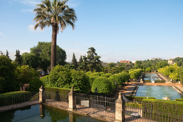 Fototapeta na wymiar Gardens in the Alcazar of Christian Monarchs in Cordoba (Spain)