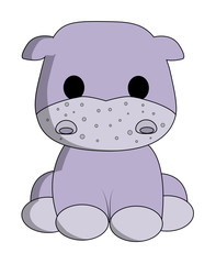 Cute hippo cartoon