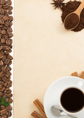 cup of coffee and parchment