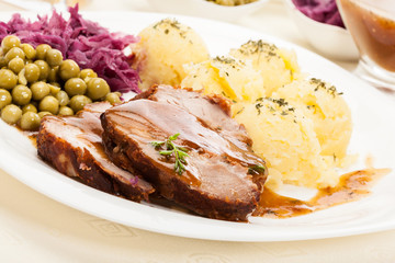 Roast pork with sauce