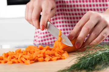 Cutting carrots