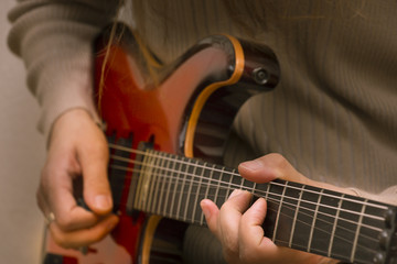 Fototapeta na wymiar Close-up electrical guitar