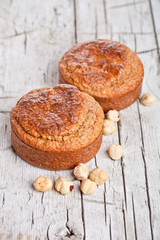 fresh buns with hazelnuts