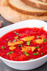 Ukrainian and russian national red borsch