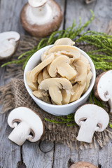 Fototapeta premium Portion of canned Mushrooms