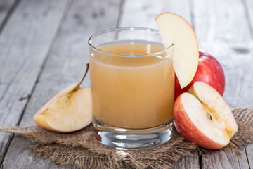 Glass filled with fresh Apple Juice