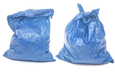 Fototapeta premium blue garbage bags isolated on a white background