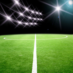 Fototapeta na wymiar soccer stadium with bright lights