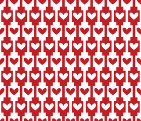 red seamless background, pattern with hearts