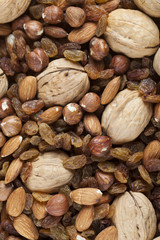 Mixed Nuts and Raisins background