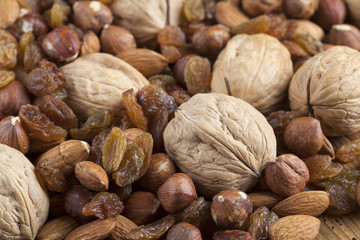 Mixed Nuts and Raisins background