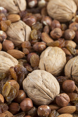 Mixed Nuts and Raisins background