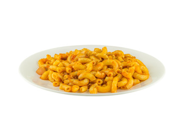Macaroni with ground beef and sauce