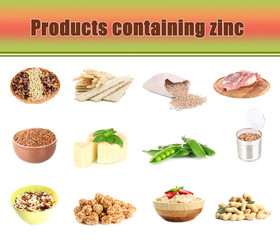 Collage of products containing zinc