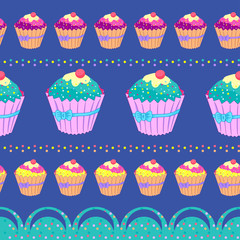 Cupcake seamless pattern