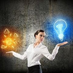 Businesswoman with items