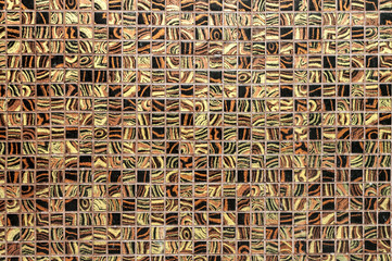 Fototapeta premium Close up of brown tiles wall