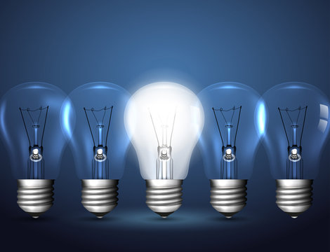 Light bulbs, idea concept
