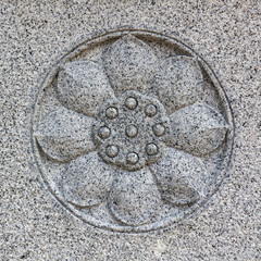 Lotus flower stone carving.