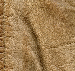  crumpled leather texture closeup, stitch