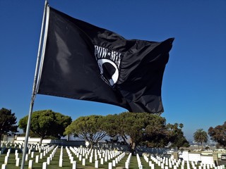 Row of headstones Fort Rosecrans National Cemetery Point Loma 